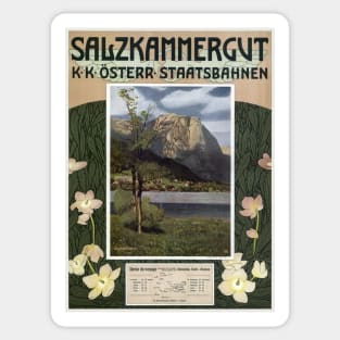 Salzkammergut Austria Vintage Poster 1910 Sticker